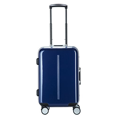 20 Inch Blue Aluminum Frame Carry On Spinner Luggage - TSA Approved Hardside PC Suitcase for Business Travel & Weekend Getaways
