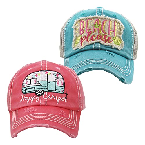 Beach Please (Turquoise) & Happy Camper (Coral)
