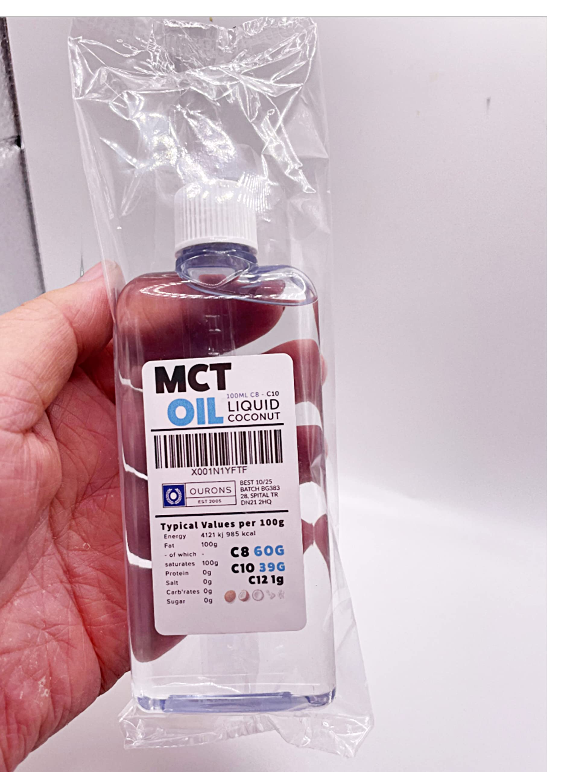 Premium MCT Oil 100ml - Liquid Fractionated Coconut Oil for Keto Diet, Weight Loss & Energy Boost - Ideal for Coffee, Smoothies & Cooking