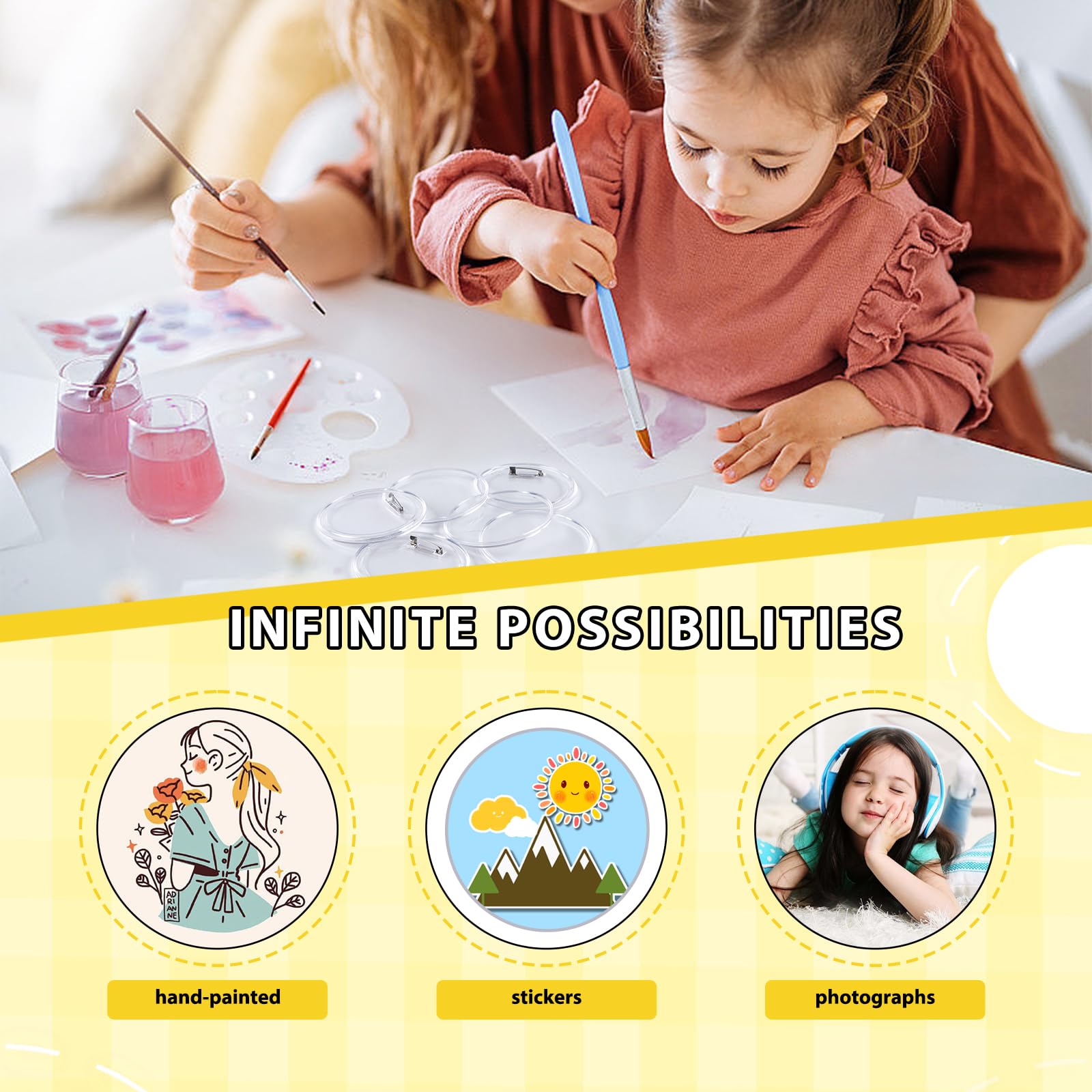 Custom DIY Acrylic Button Pins Badge Kit - Clear Pin Buttons & Badge Maker Blanks for Christmas Crafts, Party Favors, Gifts & School Projects