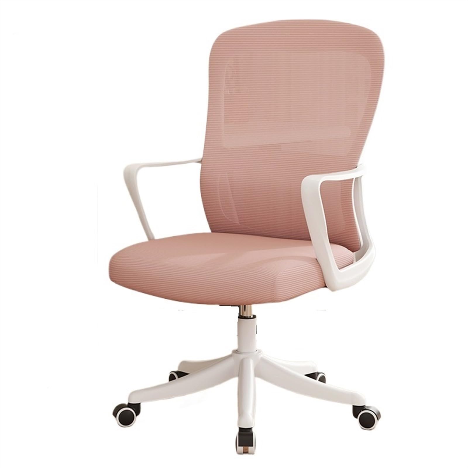 Ergonomic Office Chair with Lumbar Support - Mesh Back Executive Desk Chair with Fixed Armrests for Home & Office Use - Comfortable Computer Chair in Pink for Long Work Sessions & Gaming