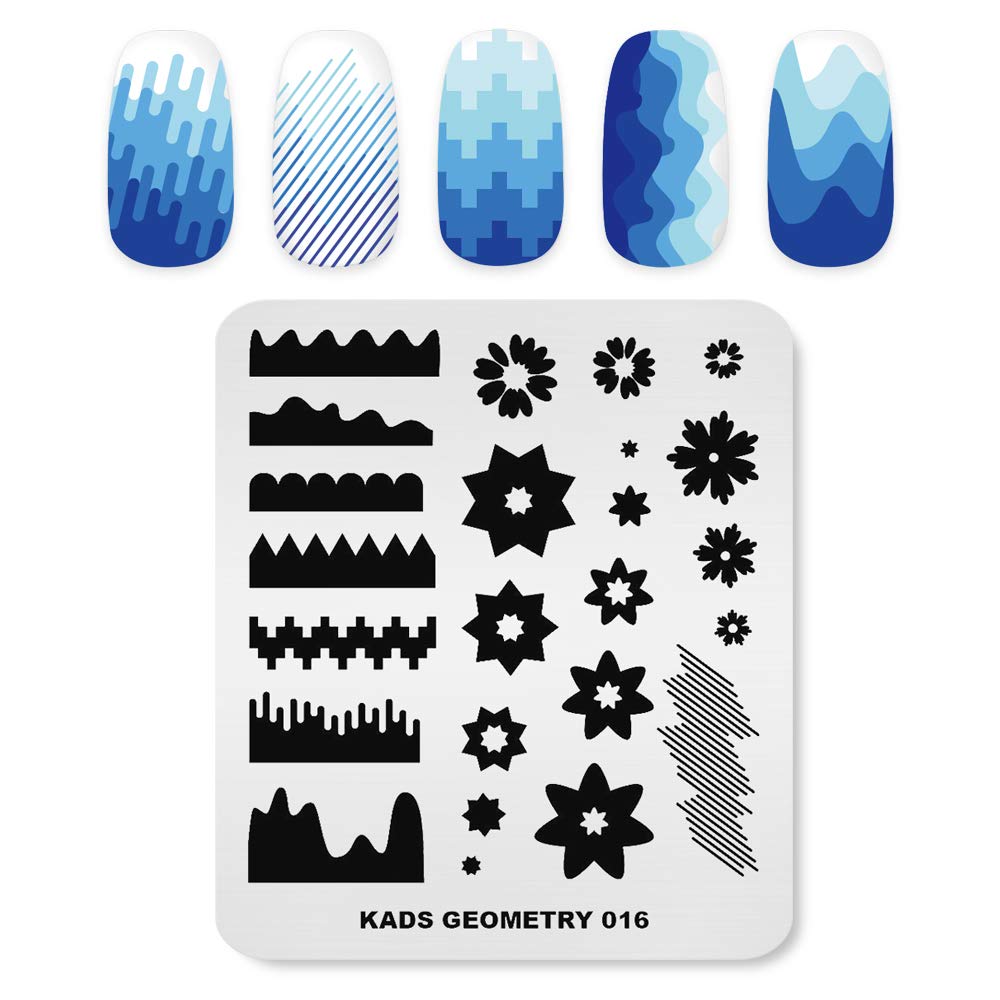 KADS Nail Art Stamping Plates Set - 10 Pcs Nail Image Template Stencils with Storage Case & Holder - Professional Nail Design Kit for DIY Manicure at Home or Salon (GE016) - Perfect for Nail Artists, Beginners & Gift Giving