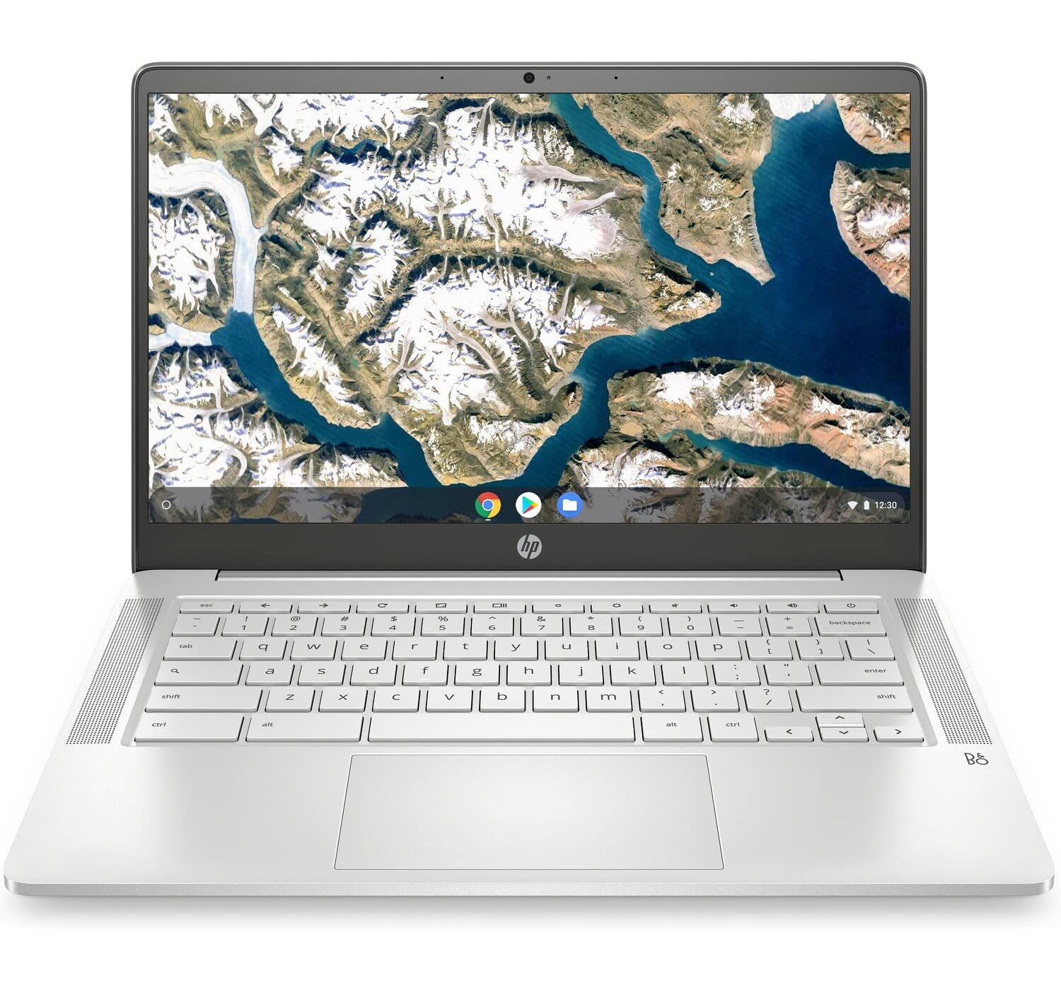 HP Chromebook 14a-na0009ca 14-inch Laptop - Intel Celeron N4020, 4GB RAM, 32GB eMMC, UHD Graphics 600, Bluetooth, WiFi, USB-C, Webcam - Google Chrome OS (Renewed, Mineral Silver) | Perfect for Students, Remote Work & Light Computing