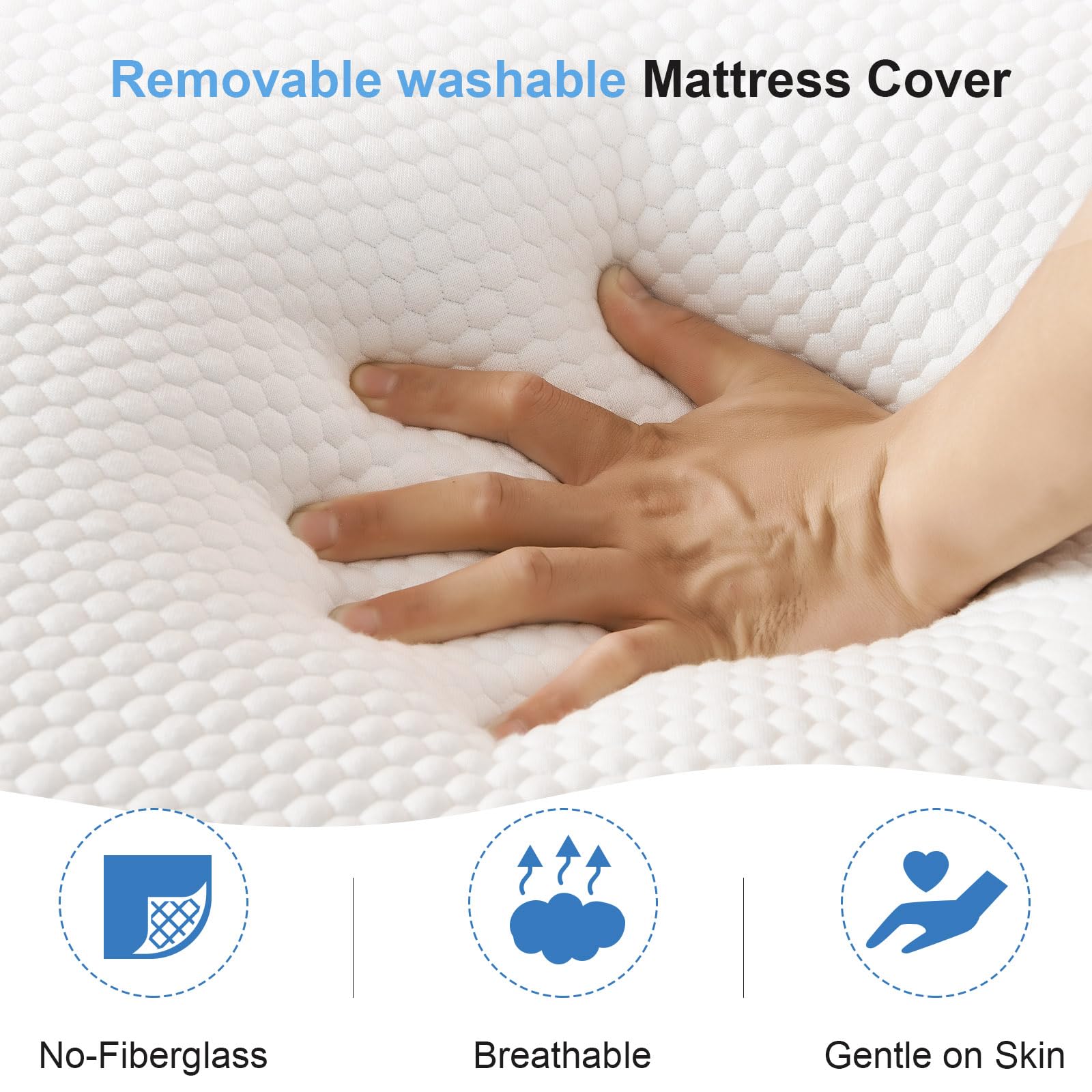 10 Inch Gel Memory Foam Full Mattress in a Box - Medium Firm Support, Breathable & Removable Cover, Fiberglass-Free, Fits Platform/Adjustable/Slatted Bed Frames - Perfect for Guest Rooms, Dorms & Small Apartments