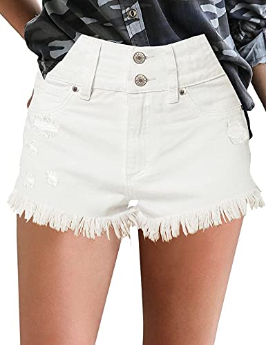 Maolijer Women's High Waisted Stretch Denim Shorts - Ripped Casual Summer Jean Shorts for Women | Perfect for Beach, Vacation & Streetwear Fashion