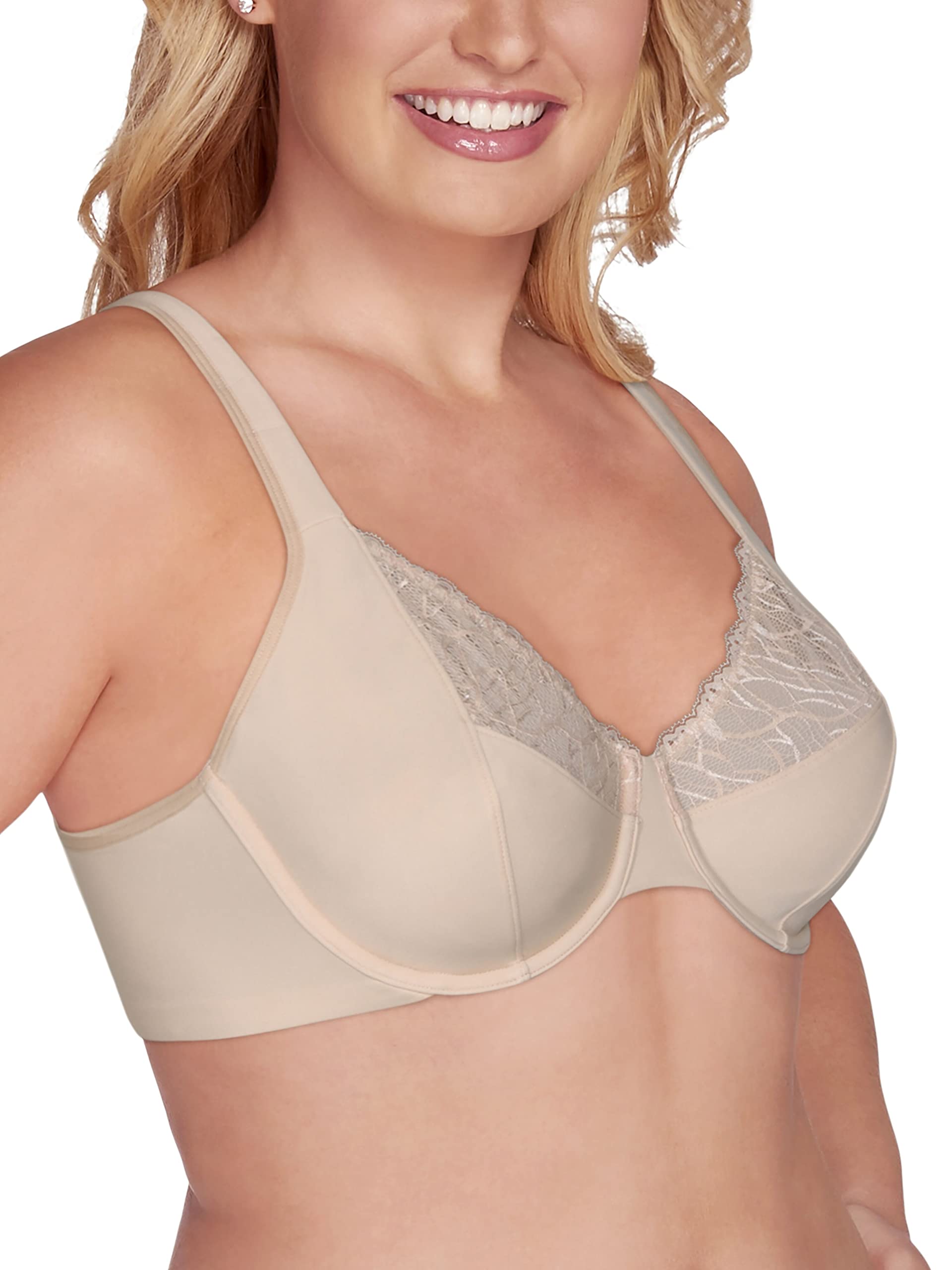 Vanity Fair Women's Flattering Lace Full Figure Minimizer Underwire Bra - Comfortable Support for Everyday Wear, Work & Special Occasions
