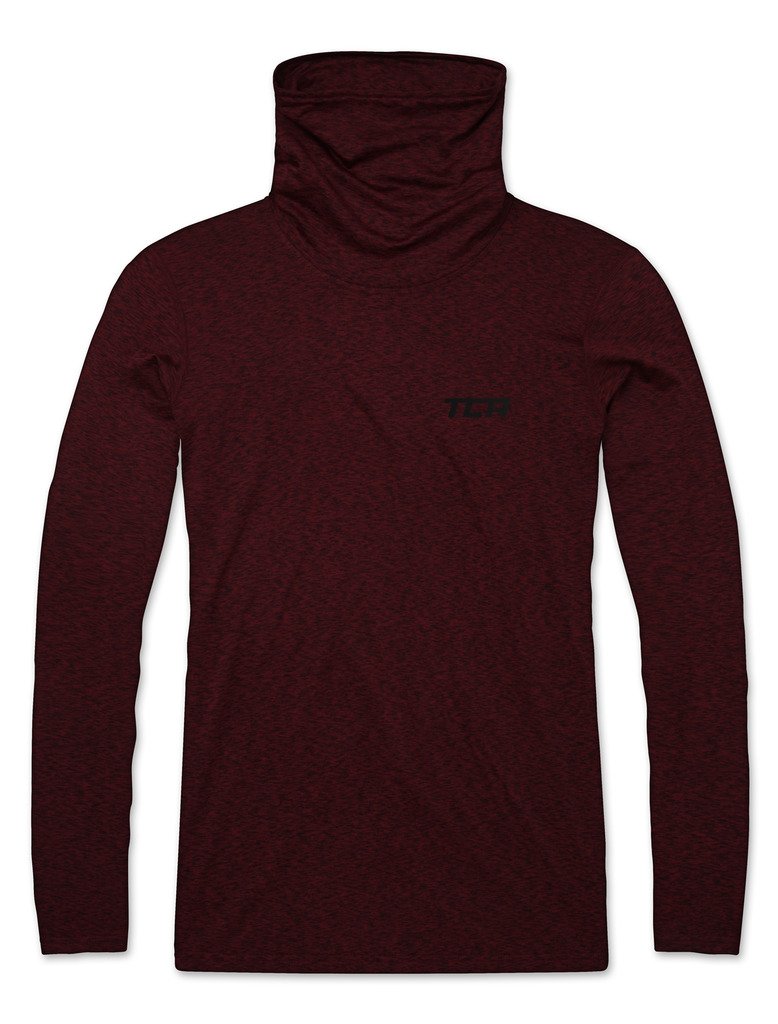 TCA Men's Thermal Running Shirt - Funnel Neck Warm-Up Top for Cold Weather Jogging & Outdoor Workouts