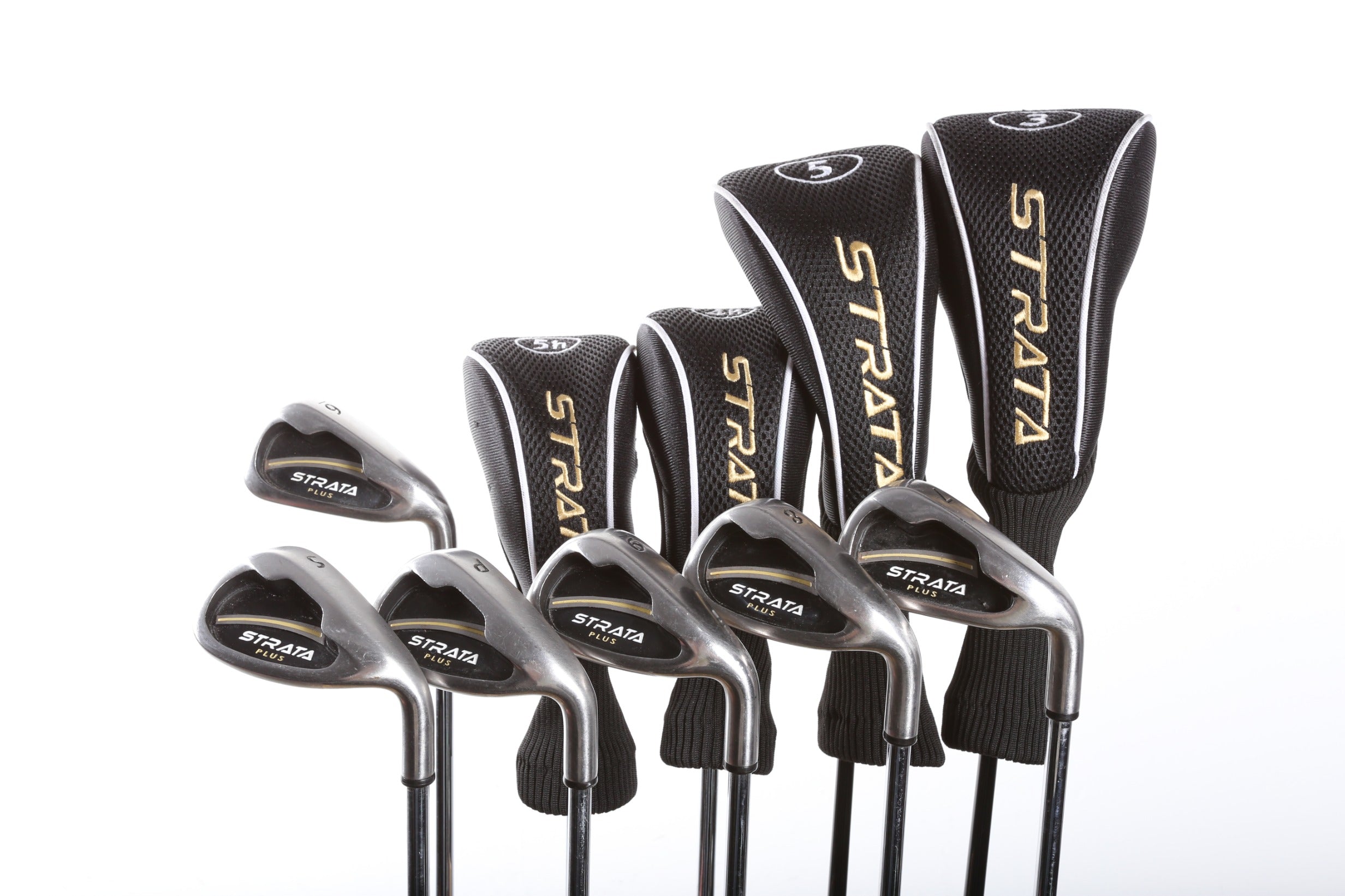 Premium Used Callaway Strata Plus Complete Golf Club Set - Right Handed, 3W, 5W, 4H, 5H, 6-PW, SW with Regular Flex Shafts | Perfect for Beginners & Intermediate Golfers | Ideal for Driving Range Practice & Weekend Golf Games