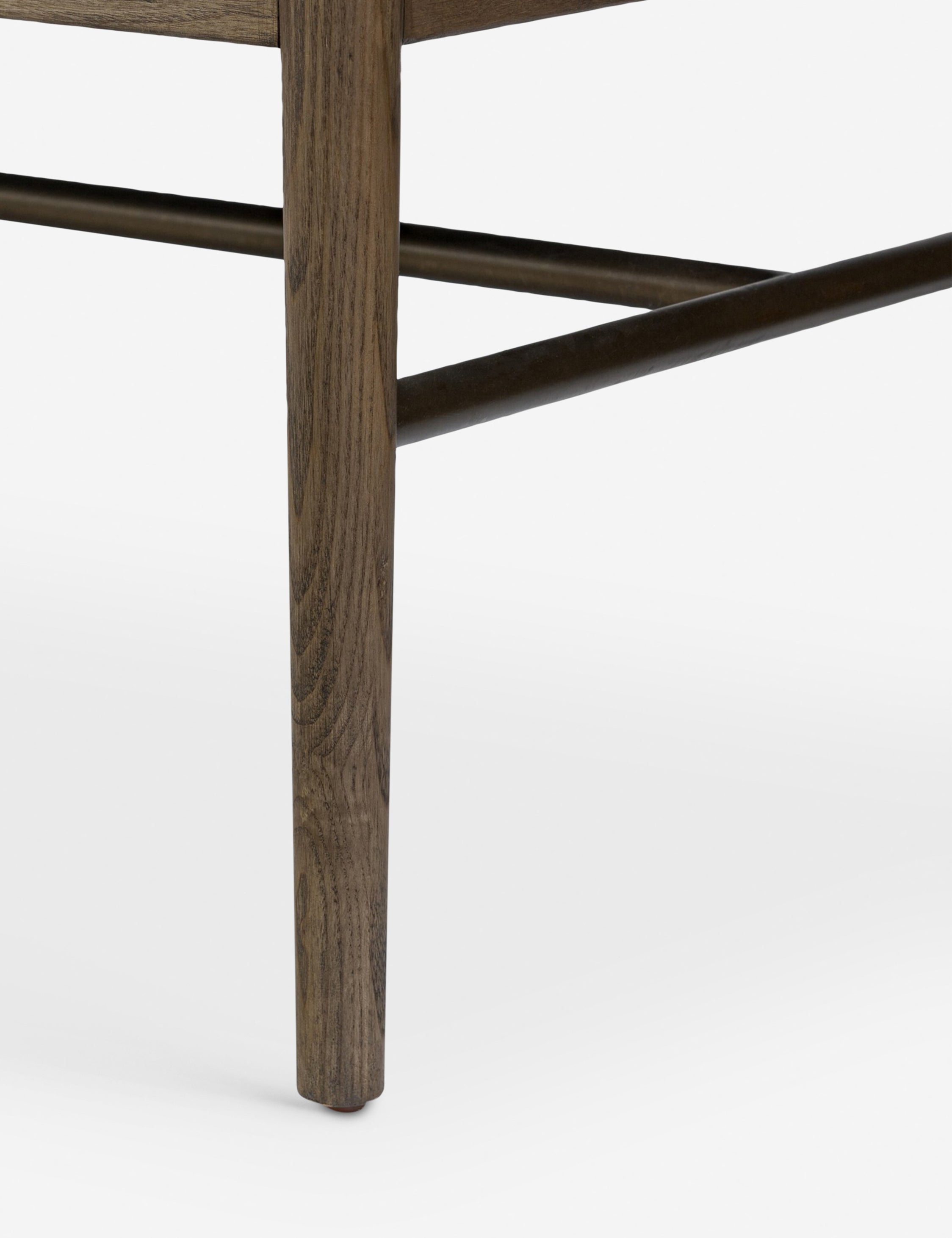 Amber Lewis x Four Hands Demi Bench - Modern Wooden Entryway Bench with Upholstered Seat - Perfect for Hallway, Living Room, or Bedroom Decor