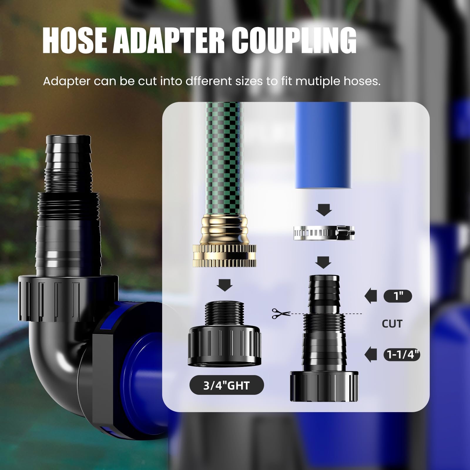 1/3HP 3050GPH Submersible Sump Pump with Automatic Float Switch - Heavy Duty Utility Water Pump for Basement Flooding, Pool Drainage, Garden Irrigation & Emergency Water Removal - Ideal for Home, Commercial & Outdoor Use