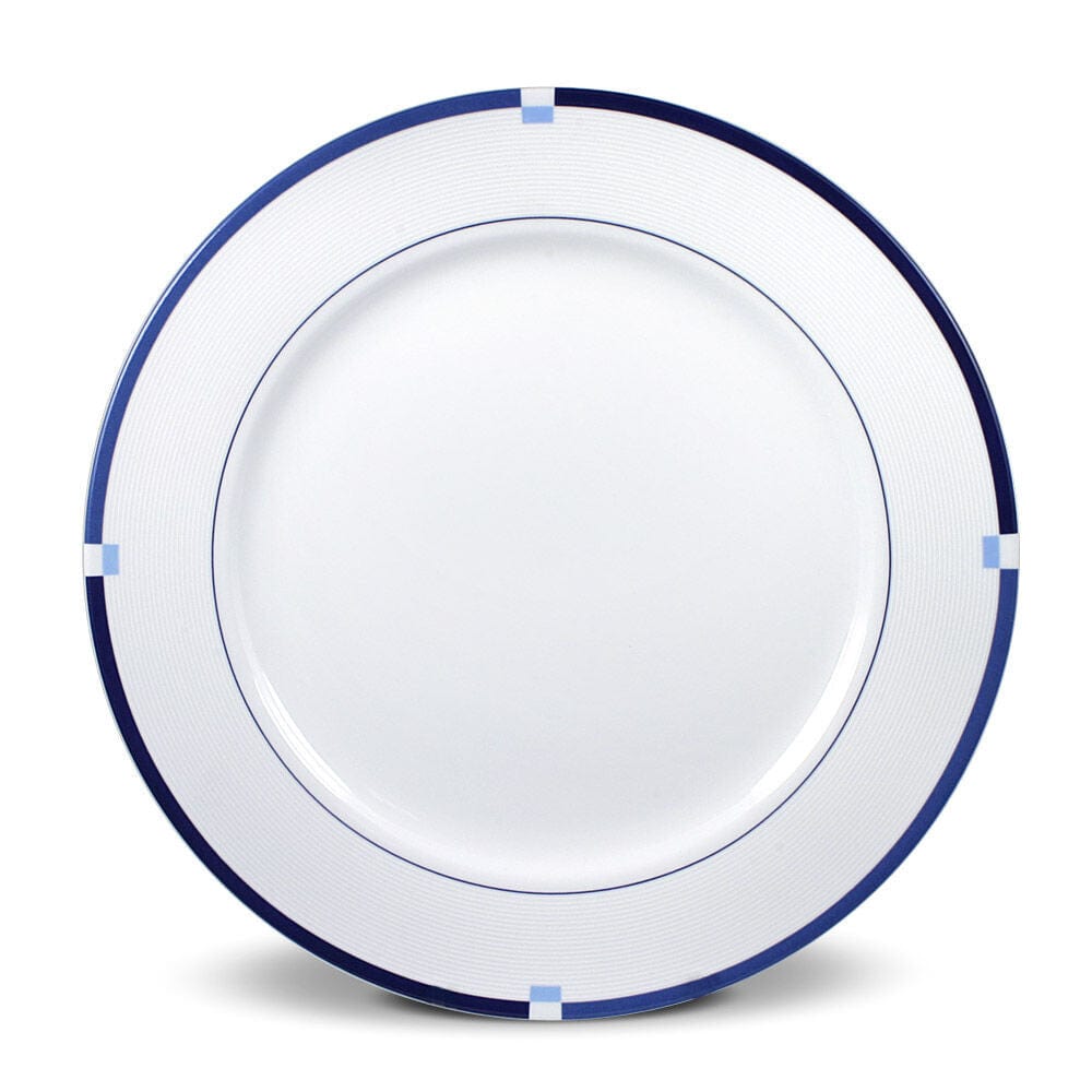 Jet Set Blue Dinnerware Set - Elegant 16-Piece Porcelain Dinnerware for Formal Dining & Entertaining | Dishwasher & Microwave Safe | Perfect for Weddings, Holidays & Special Occasions