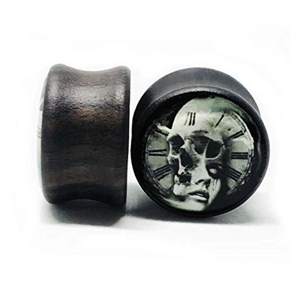 Wooden Ear Gauges Plugs - Double Flared Saddle Ear Stretchers for Men & Women - Organic Wood Ear Expanders for Skull Piercing Jewelry - Perfect for Stretching, Daily Wear & Alternative Fashion