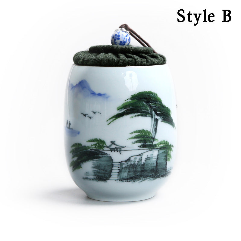 Premium Japanese Porcelain Lotus Tea Caddy - Handcrafted Ceramic Tea Storage Container for Loose Leaf Tea - Perfect for Tea Ceremonies, Home Decor & Gift Giving
