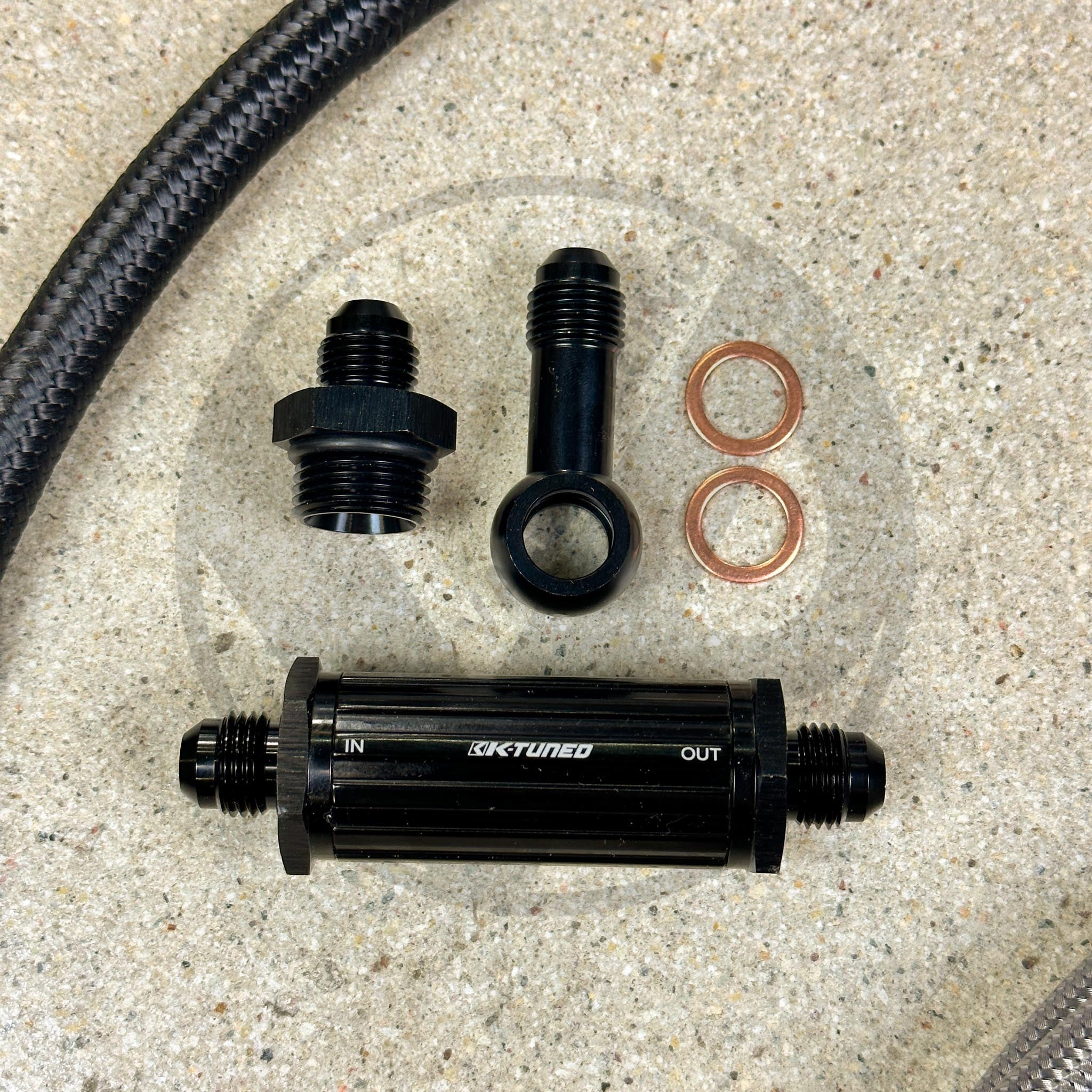 94-95 Acura Integra DC2 K-Swap Stainless Steel Fuel Feed Line System with K-Tuned Filter - High Performance Fuel Delivery for Racing & Engine Upgrades