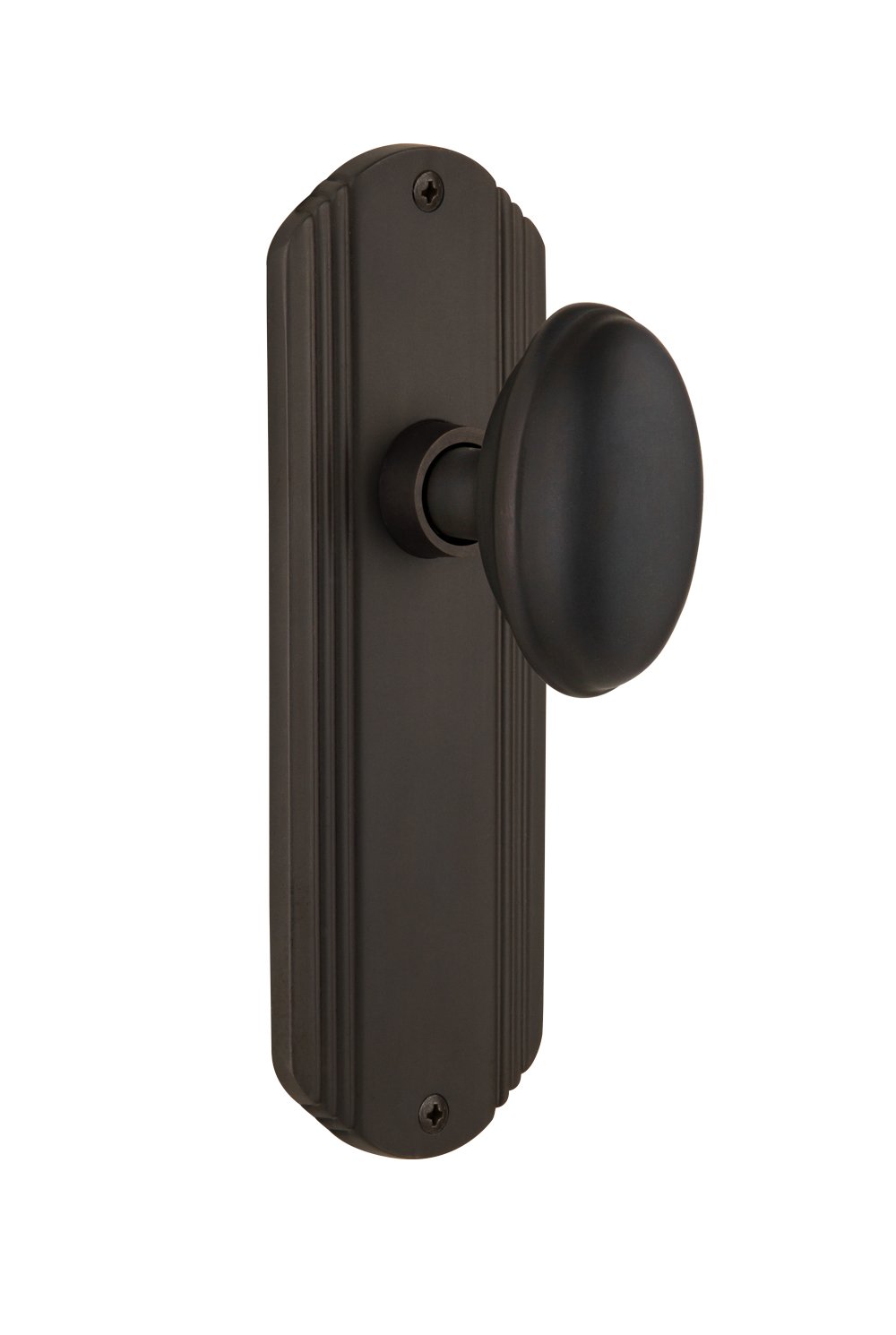 Vintage Deco Plate with Homestead Door Knob - Double Dummy in Oil-Rubbed Bronze Finish | Classic Home Decor for Interior Doors, Cabinets & Furniture Restoration Projects