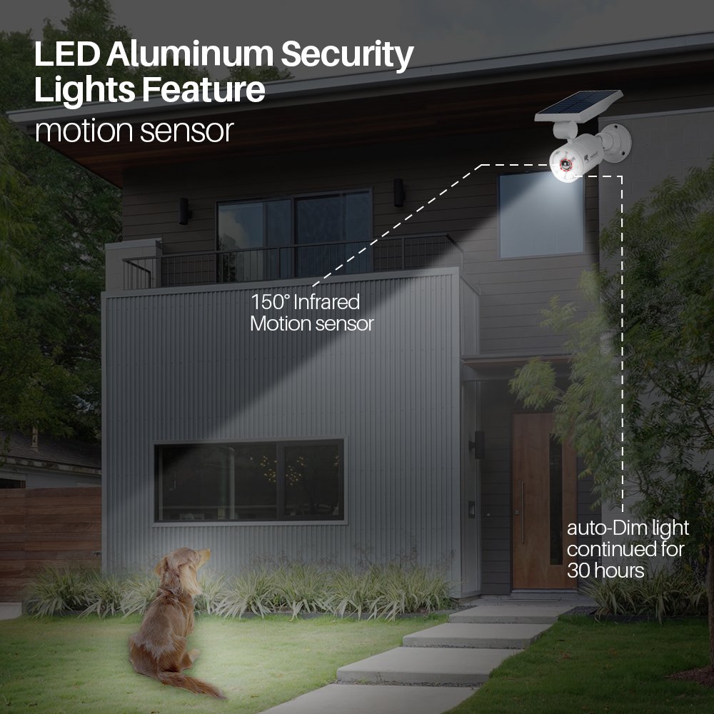 Outdoor Solar Motion Sensor Lights - Waterproof Aluminum Alloy Solar Spot Lights with Motion Detector for Patio, Porch, Wall, Driveway & Garden | 100-Week Free Refund/Replacement | Perfect for Nighttime Security & Landscape Lighting