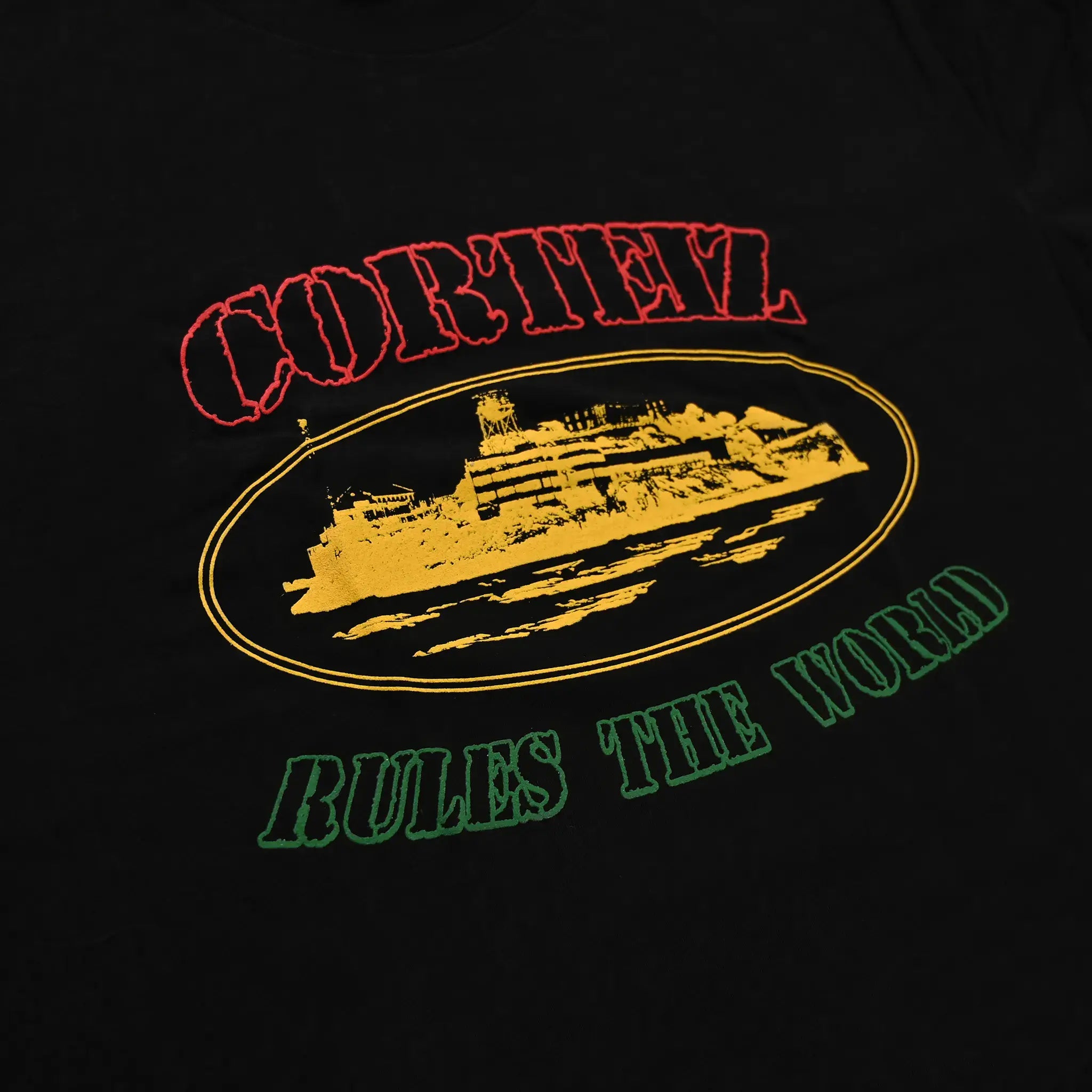 Corteiz OG Carni Alcatraz Black T-Shirt for Men | Premium Cotton Streetwear Tee | Perfect for Casual Wear, Street Style & Urban Fashion