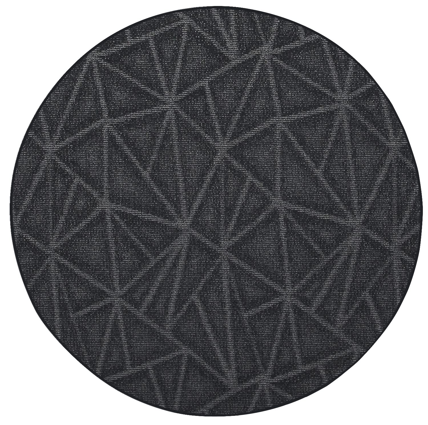 Custom Size Dark Gray 6' Round Indoor/Outdoor Area Rugs - Soft Ambient Carpet for Living Room, Patio & Bedroom - Weather-Resistant & Durable Floor Decor