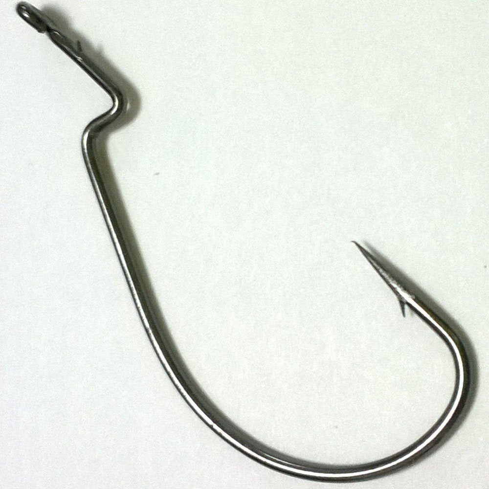 50pcs 1/0-5/0 Wide Gap Offset Worm Jig Hooks Set - Sharp Strong Fishing Hooks for Bass, Trout, Walleye - Perfect for Freshwater & Saltwater Fishing, Kayak Fishing, and Tournament Angling
