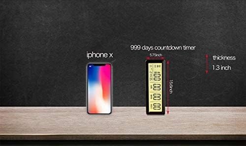 Digital 999 Days Countdown Timer with Magnetic Back - White | Perfect for Vacation, Retirement, Wedding, Lab, Kitchen & Office Meetings | Countdown to Special Events & Project Deadlines