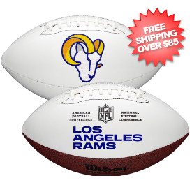 Official Wilson NFL Football - Los Angeles Rams Full Size Autograph Signature Series White Panel Football - Perfect for Collectors, Fans, and Game Day Decor