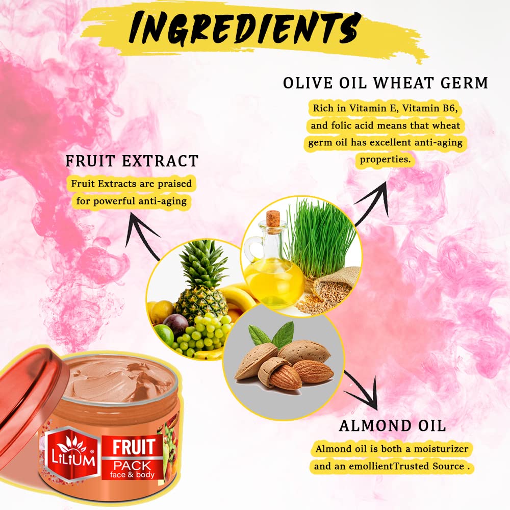 Lilium Fruit Face Pack - 250gm Natural Skincare for Glowing Skin | Perfect for Daily Use & Spa Treatments