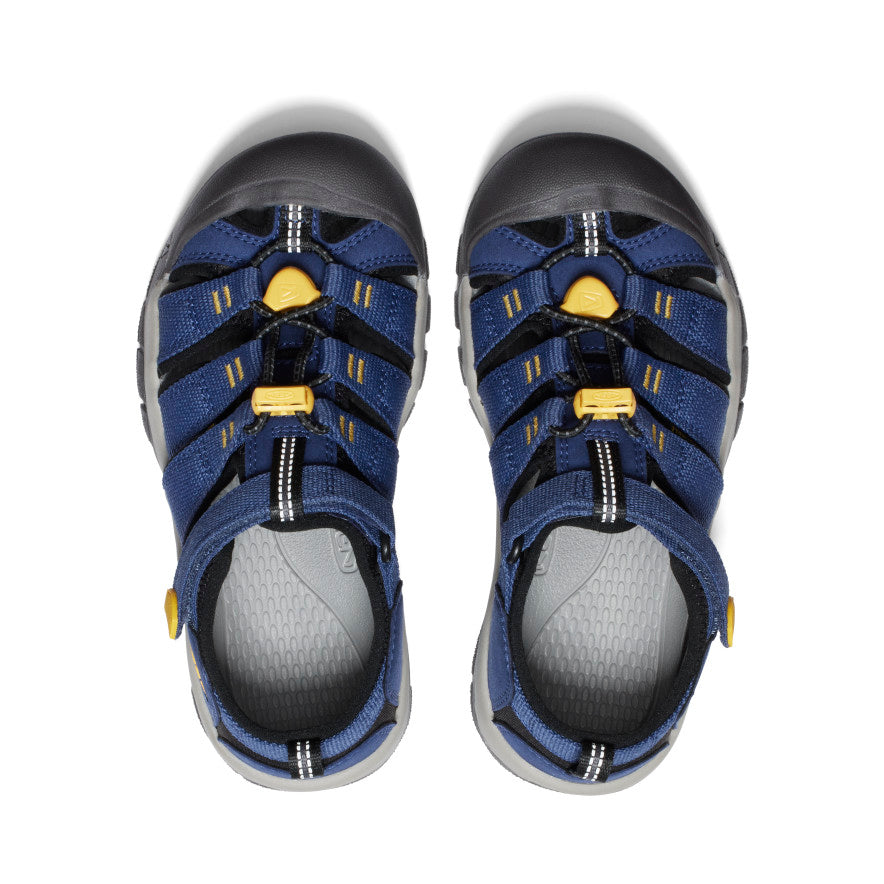 KEEN Newport H2 Water Sandals for Big Kids | Navy Blue/Yellow | Waterproof, Comfortable & Durable for Beach, Pool & Outdoor Adventures