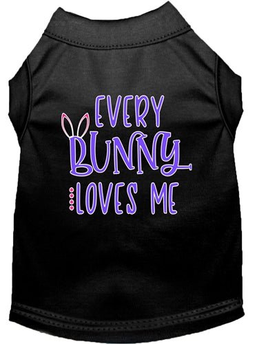 Every Bunny Loves Me Screen Print Dog T-Shirt - Cute Pet Apparel in Multiple Colors for Easter, Valentine's Day & Photo Shoots