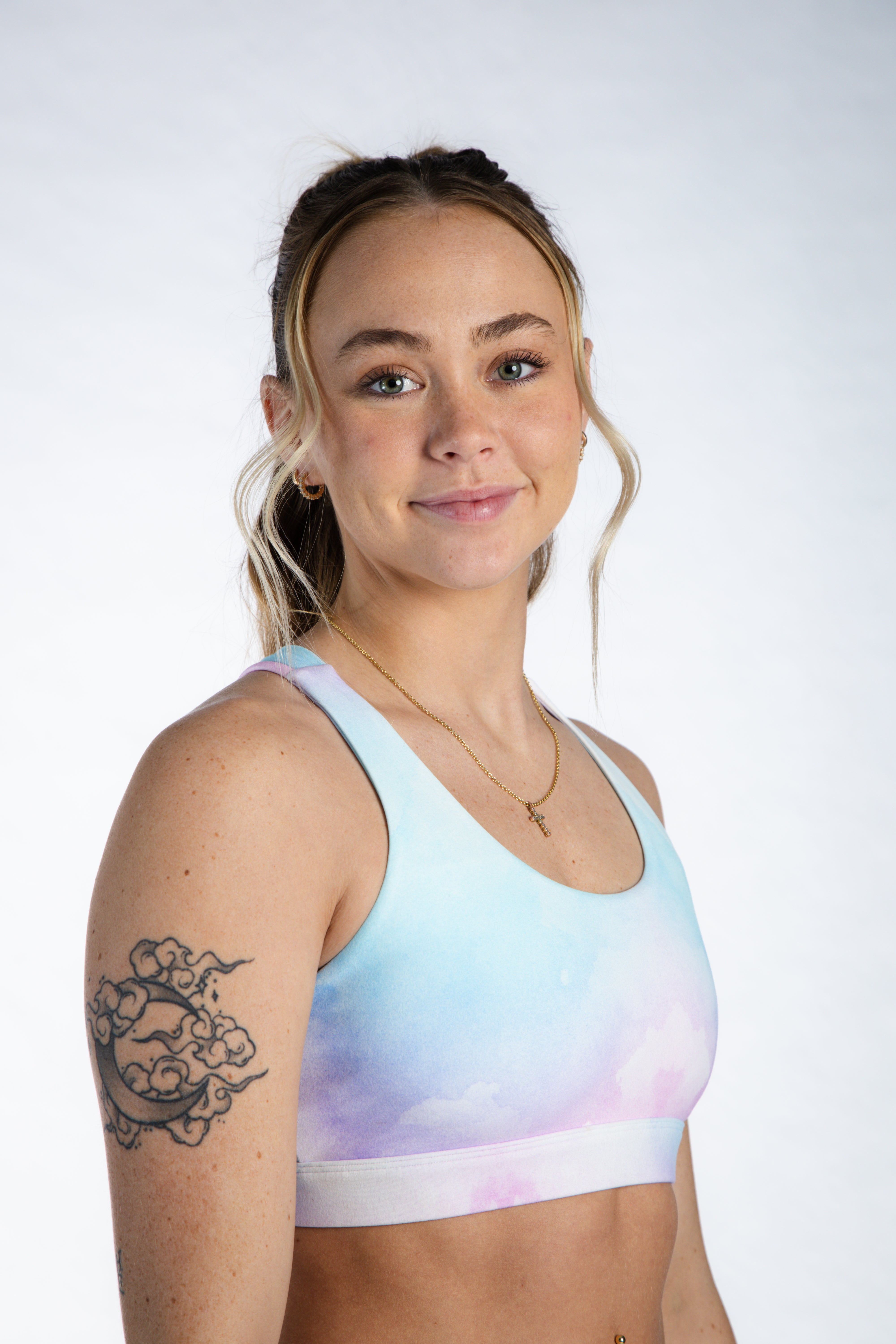 NKD Strappy Bra | Watercolor Print Bralette | Comfortable & Sexy Lace Underwear for Women | Perfect for Date Night & Layering