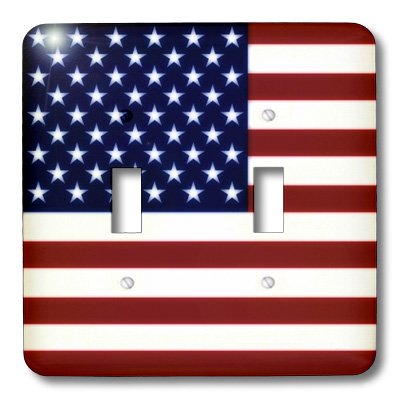 3D Rose American Flag Double Toggle Switch - USA Patriotic Wall Decor for Home, Office & RV - Perfect for Bedroom, Living Room & Cabin Decorations