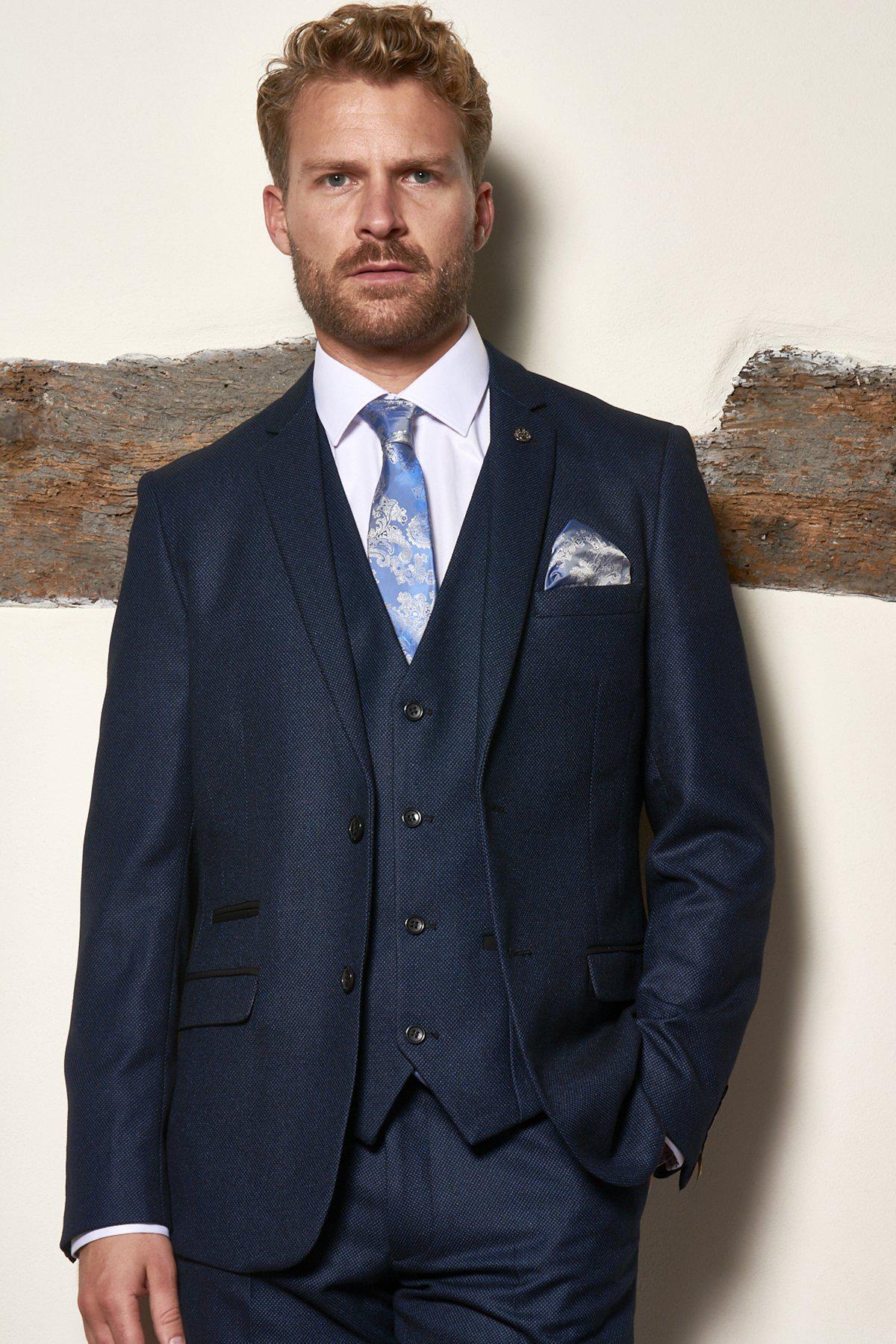 Stylish CALLUM Blue Three-Piece Suit for Men & Boys - Perfect for Weddings, Family Photos & Formal Events