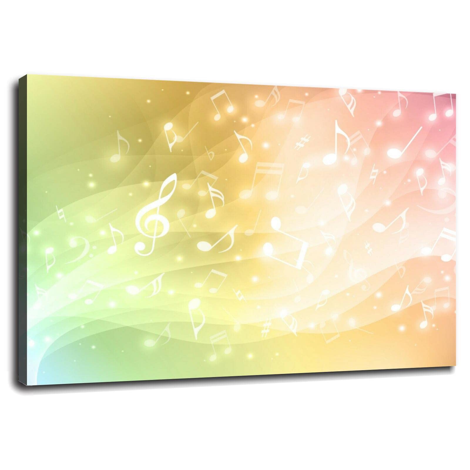 36x24 Inch Framed Musical Notes Canvas Wall Art - Modern Home & Office Decor for Living Room, Bedroom, or Studio - Perfect Gift for Music Lovers