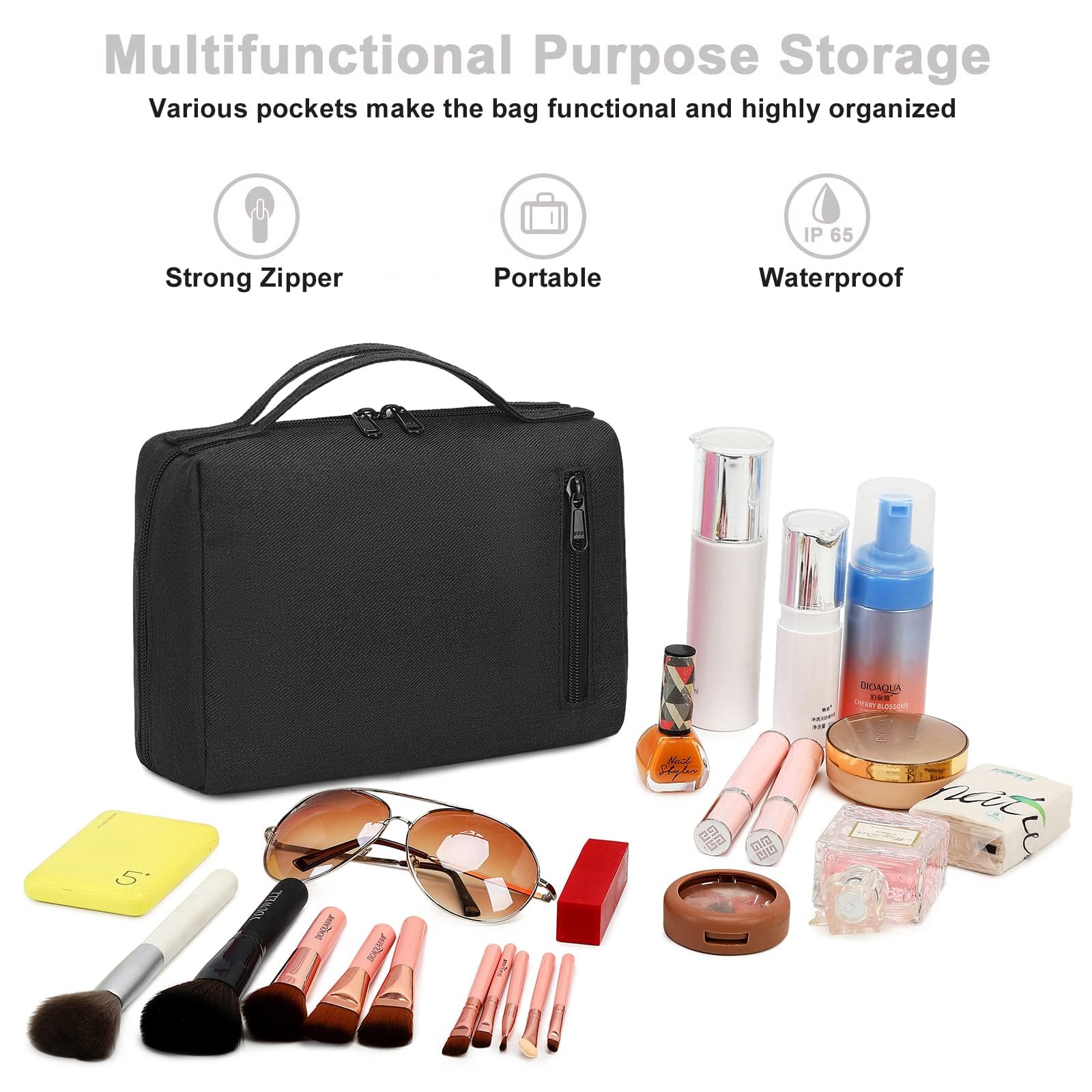 Large Weekender Overnight Duffle Bag with Shoe Compartment & Toiletry Pouch - Waterproof Travel Duffel for Women & Men - Perfect Carry-On for Gym, Weekend Trips & Airplane Travel