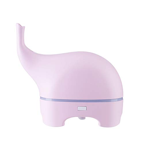 USB Ultrasonic Cool Mist Humidifier for Bedroom & Baby Nursery - Pink Elephant Design, Essential Oil Diffuser with Whisper Quiet Operation & Auto Shut-Off | Perfect for Dry Air Relief, Better Sleep & Aromatherapy