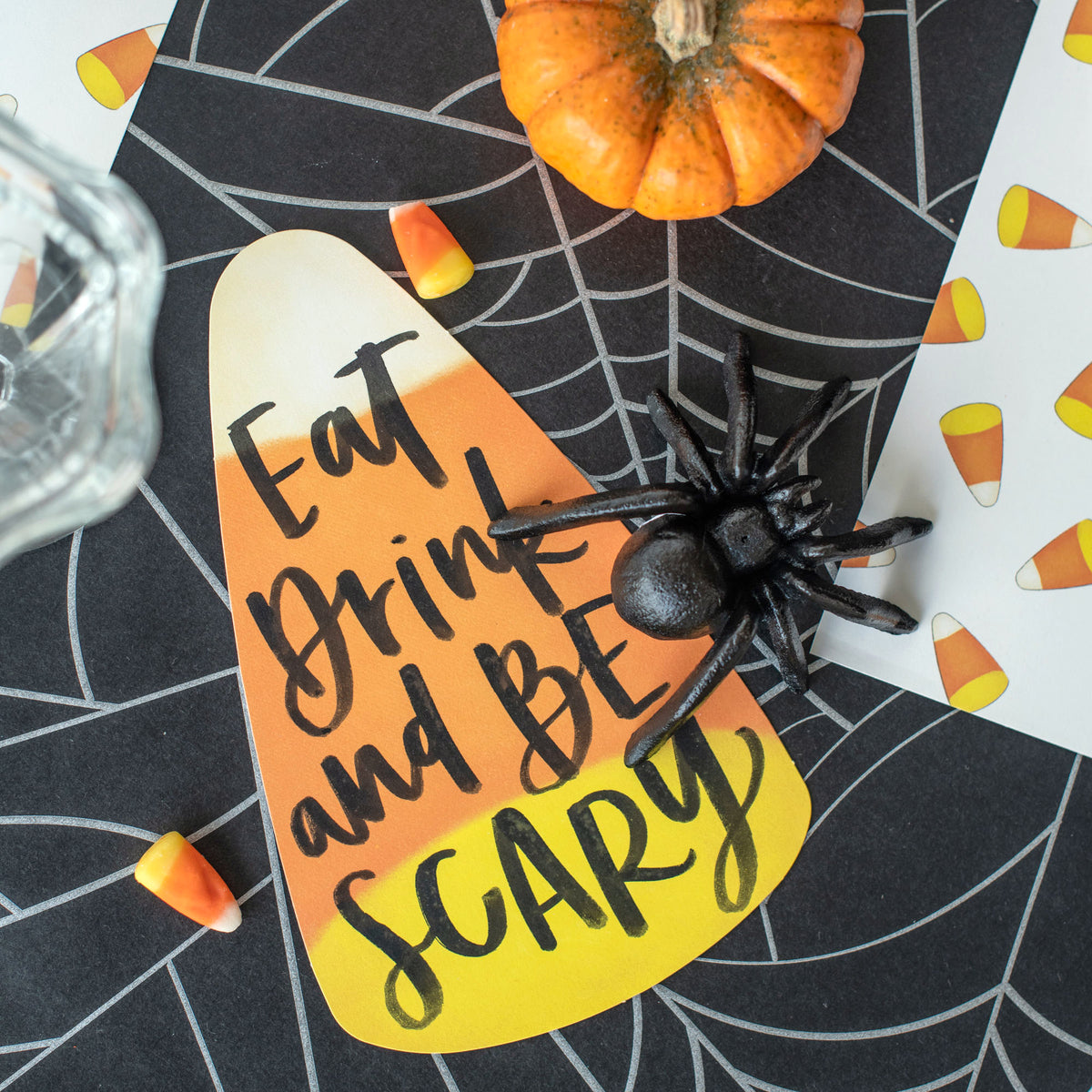 Halloween Candy Corn Table Decor - Festive Fall Centerpiece for Parties, Home & Office Decorations