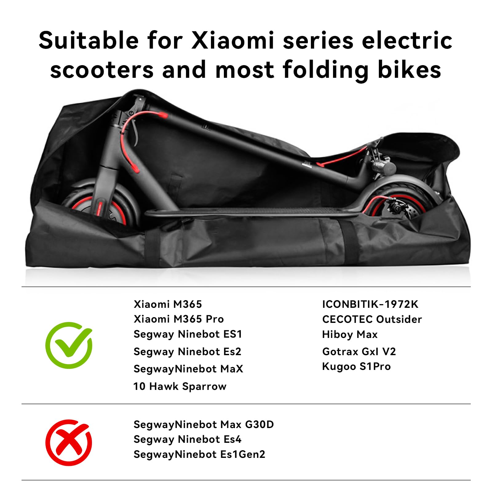 Foldable Electric Scooter Storage Bag - Waterproof Carrying Case for Xiaomi Scooters & Folding Bikes | Portable Transportation Backpack for Commuting, Travel & Outdoor Adventures