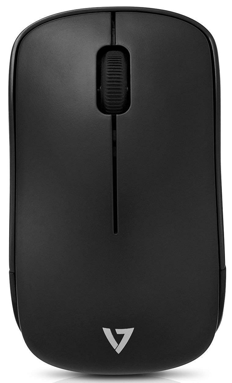V7 Mobil 3-Button Wireless Optical Mouse - USB Plug & Play, Ergonomic Design for Laptop & PC (Renewed) - Perfect for Office Work, Gaming & Travel Use