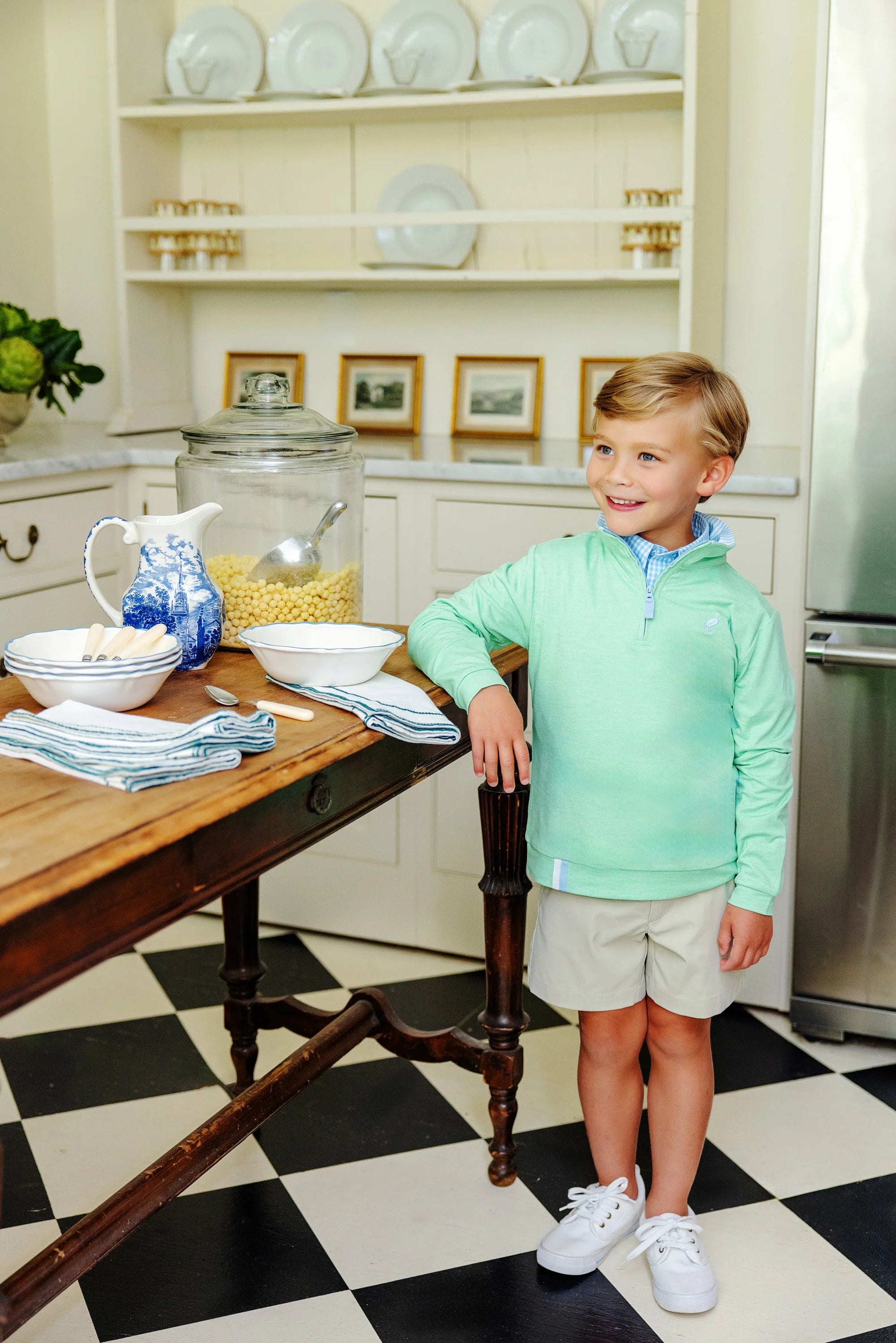 Beaufort Bonnet Prepletic Hayword Half Zip Sweatshirt - Grace Bay Green - Cozy & Stylish Pullover for Casual Wear, Outdoor Activities & Layering