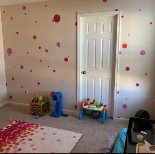Create-A-Mural Polka Dot Wall Stickers - Removable Vinyl Circle Decals for Home & Nursery Decor (Red) | Perfect for Kids' Rooms, Bedrooms & Play Areas