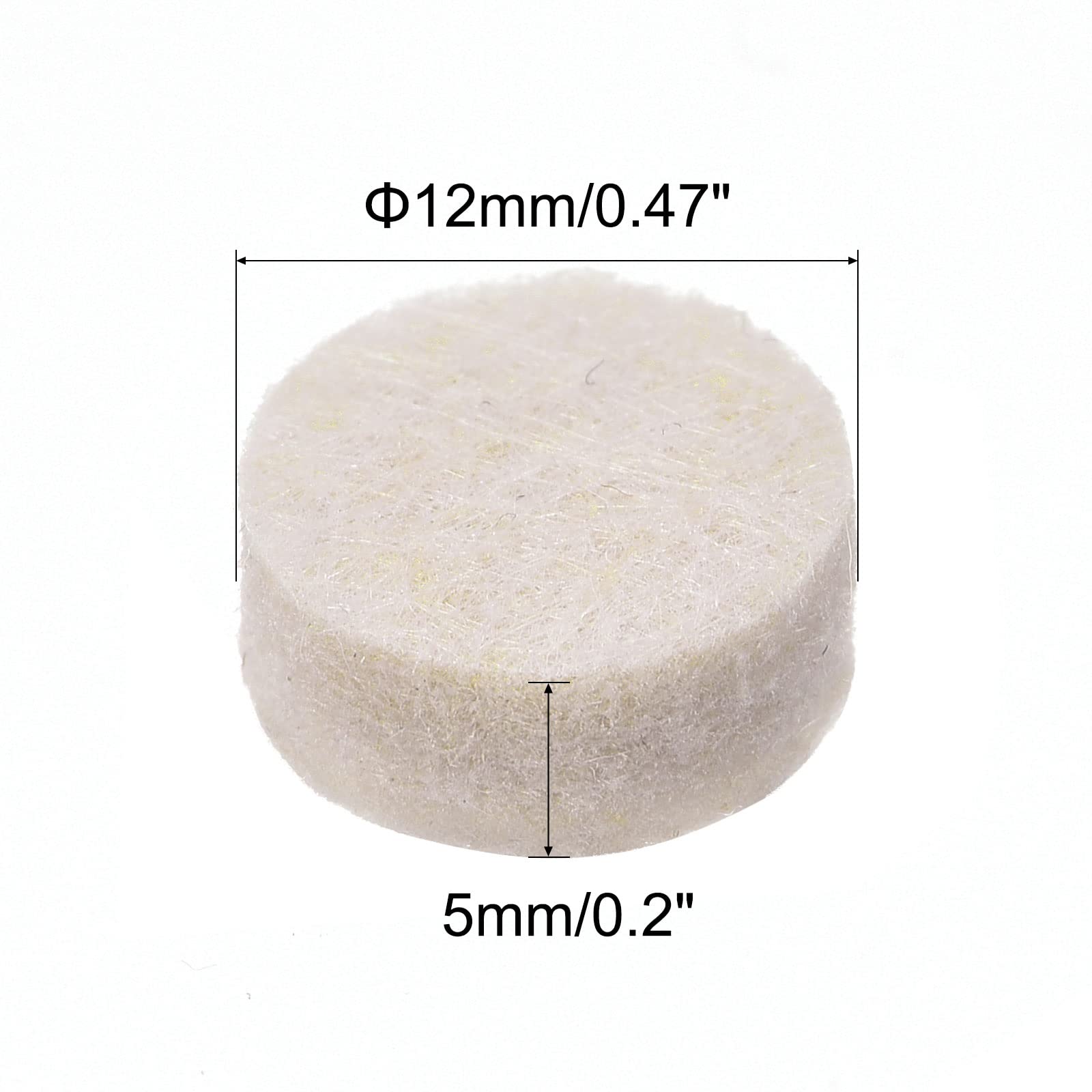 uxcell 12mm Self-Adhesive Felt Furniture Pads - 100 Pack Non-Slip Round Floor Protectors for Cabinets, Chairs & Tables | Scratch Protection & Noise Reduction for Hardwood Floors