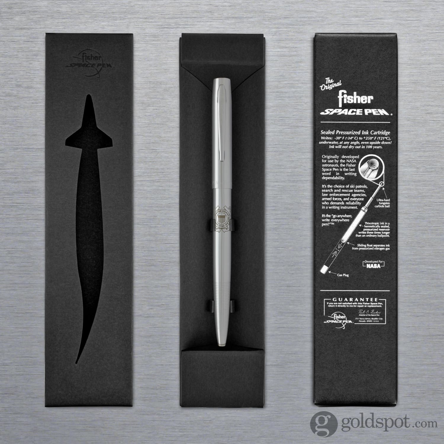 Fisher Space Pen Chrome Plated Ballpoint Pen with US Coast Guard Insignia - Perfect for Military Gifts, Collectors & Everyday Writing