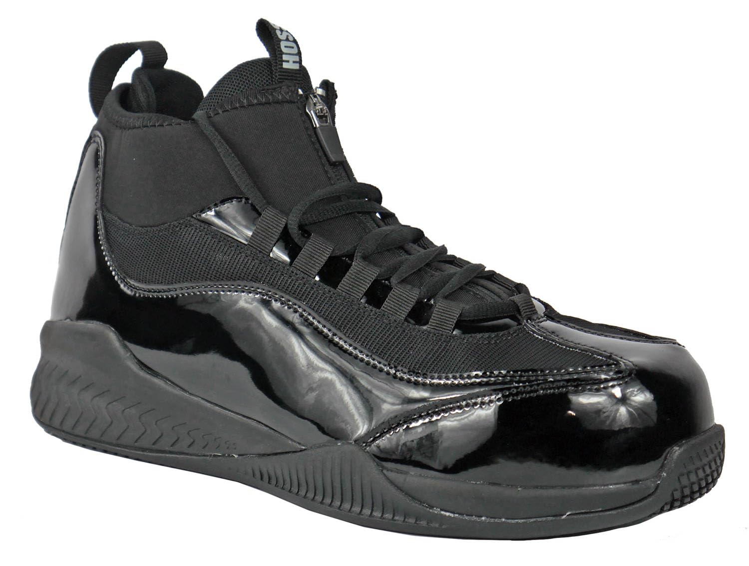 HOSS Composite Safety Toe Work Shoes - Lightweight Athletic Style for Men, Size 8 Wide (8W), Black (Model# 50147) - Perfect for Construction, Warehouse & Industrial Work