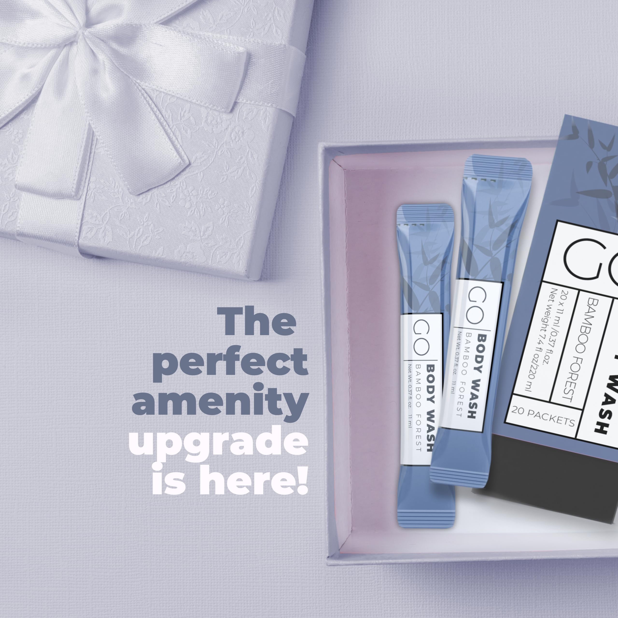 Go Essentials Travel Size Body Wash Packets - TSA Approved Single-Use Amenity (800 Packets, 40 Cartons) for Hotels, Gyms, Camping & Emergency Kits
