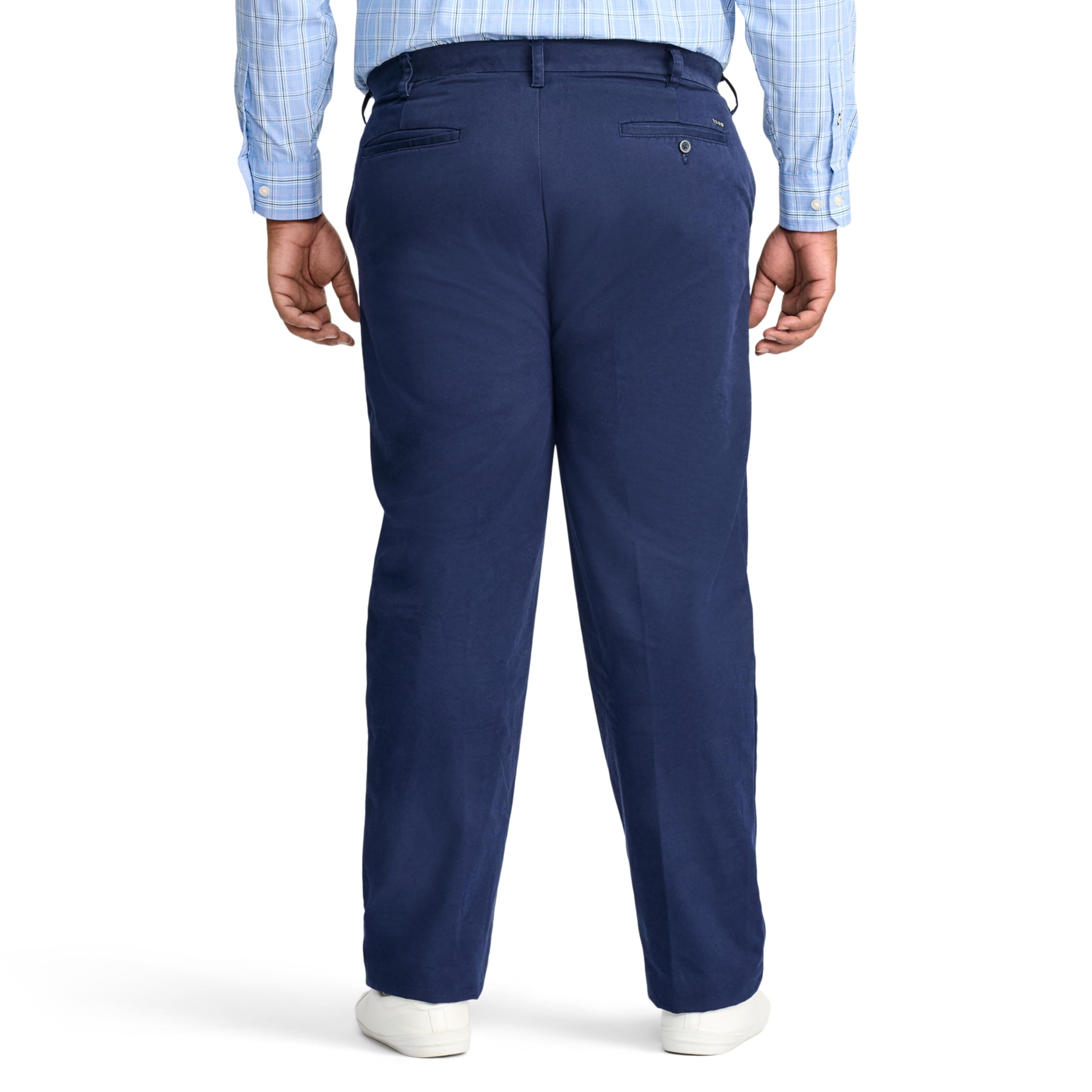 IZOD Men's Big & Tall Performance Stretch Flat Front Pants - Comfortable Work & Casual Wear for Office, Travel & Outdoor Activities