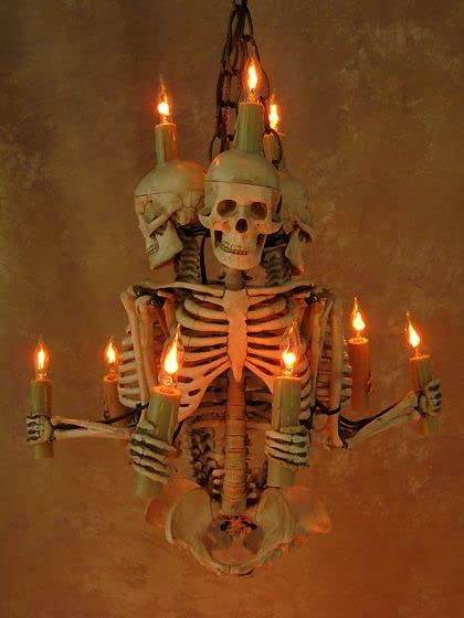 Three Harvey Jr. Skeletons Holding Candles - Spooky Halloween Decorations for Home, Party, and Outdoor Display