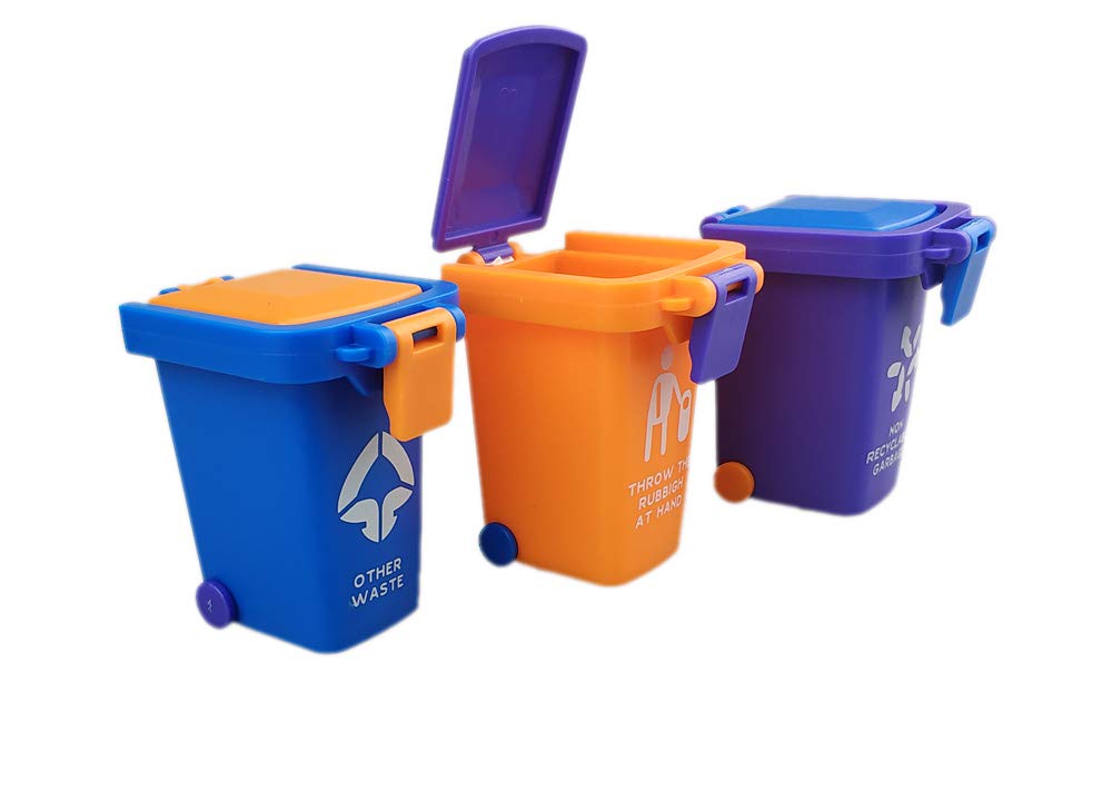 Kids Push Toy Garbage Truck - Fun & Educational Trash Can Toy Vehicles for Toddlers - Perfect for Pretend Play & Learning Recycling at Home or School