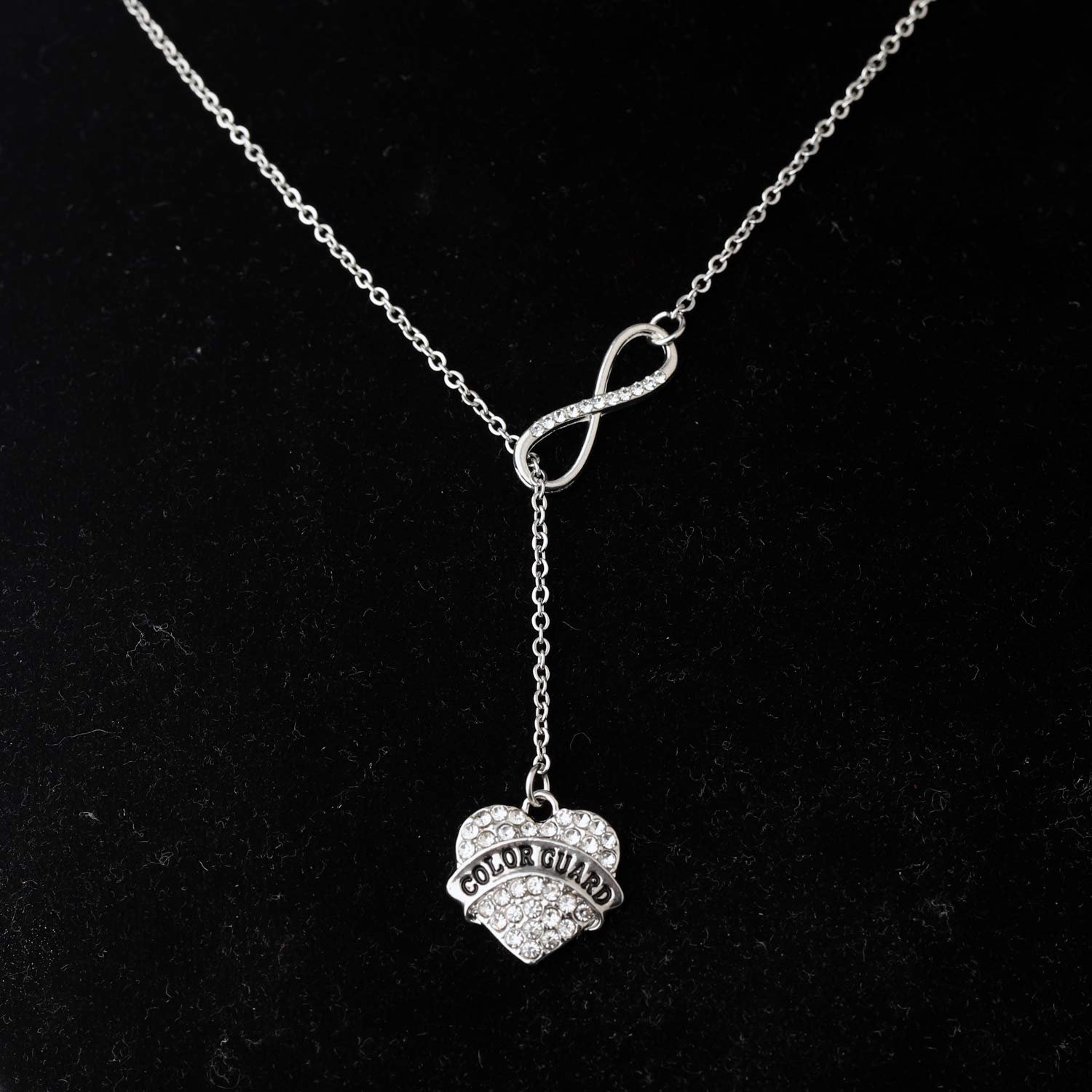 Color Guard Jewelry Set - Heart Charm Earrings & Necklace for Women, Teens & Girls - Perfect Flag Team Gifts & Performance Accessories