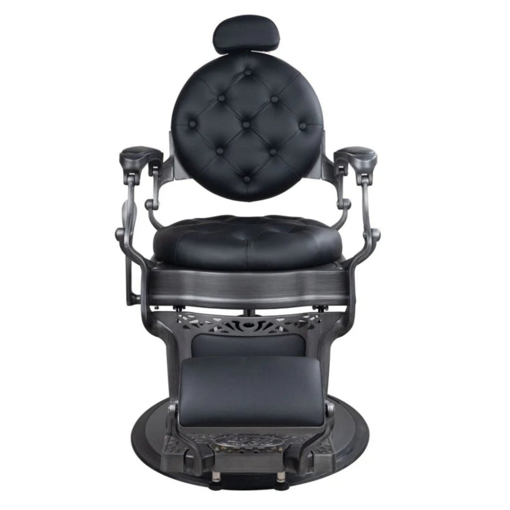 Vintage Barber Chair for Salon - Matte Gun Grey Styling Chair BC511 | Professional Haircut & Shaving Chair for Home & Commercial Use