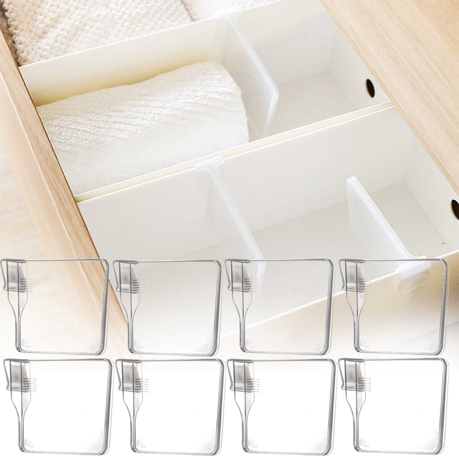 XUESHA 8-Piece Transparent Clothes Organizer Storage Box Set - Adjustable Compartment Dividers for Drawers, Refrigerator & Home Organization - Perfect for Wardrobe, Kitchen & Office Storage Solutions