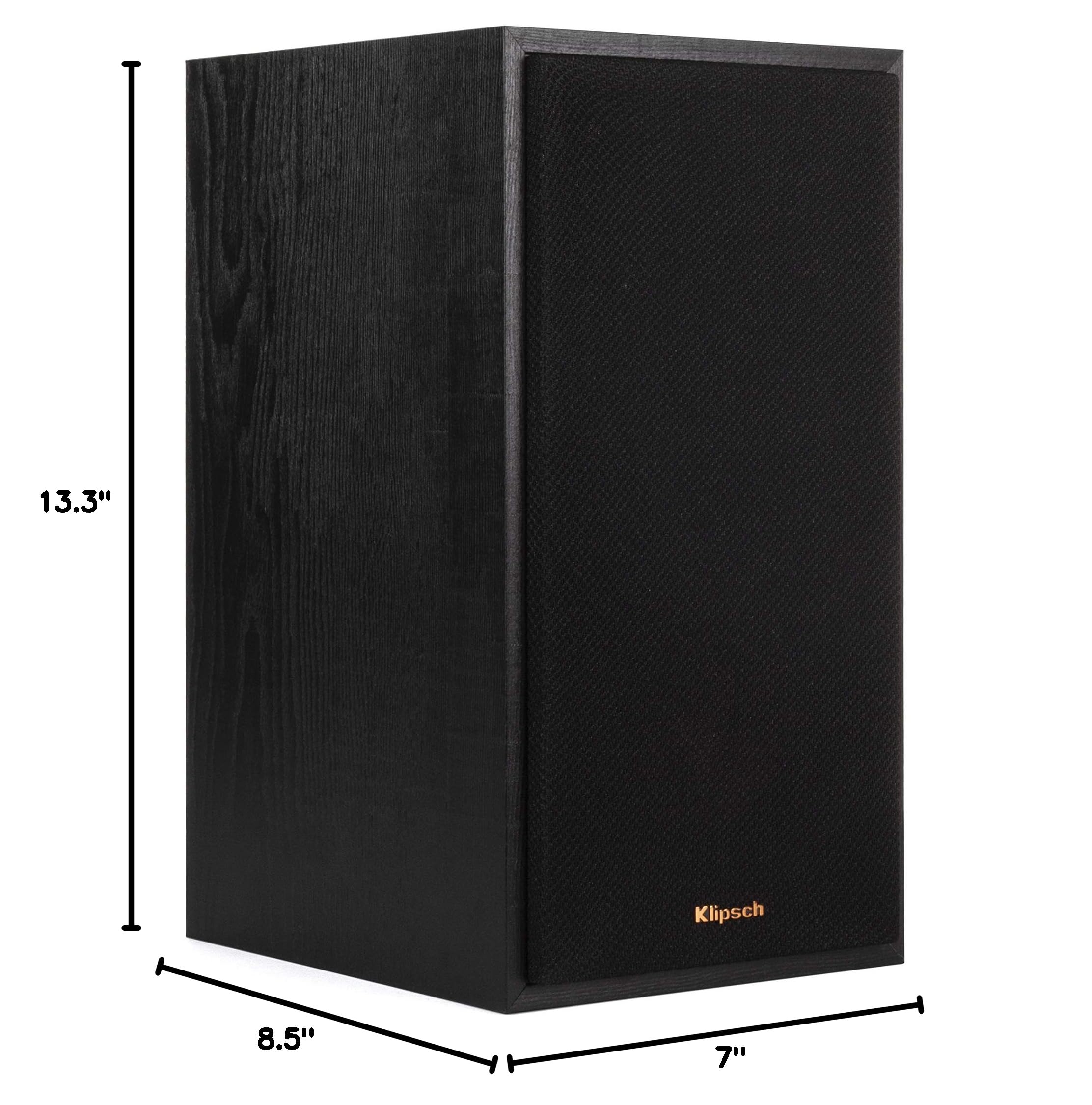 Klipsch R-51M Premium Bookshelf Speakers (Pair) - High Performance Home Audio, Black - Perfect for Home Theater, Music Listening & Gaming Setup
